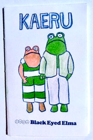 Kaeru. A risograph printed mini zine that mashes up nostalgia, Japan, and a QR code you can scan to access a lofi album by Jas Walton inspired by the Frog and Toad stories.